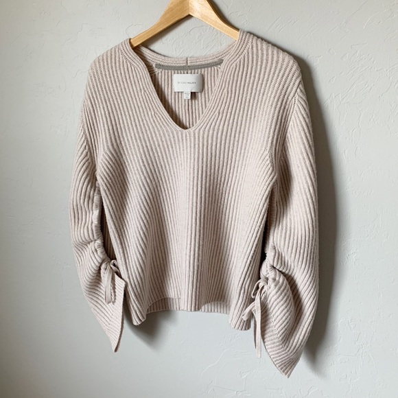 Brochu Walker Oat Cinched Sleeve Knit Sweater - Picture 2 of 11